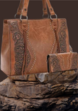 Backwoods Country Life Leather Handbag & Wallet Combo
