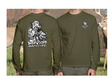 Men's Long Sleeved Backwoods Country Life Two Dogs and Boar T-Shirt