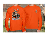 Men's Long Sleeved Backwoods Country Life Three Dogs and Deer T-Shirt