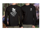 Men's Long Sleeved Backwoods Country Life Boar with Barbed Wire T-Shirt