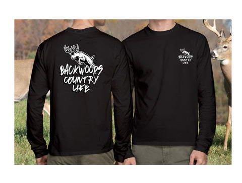Men's Long Sleeved Backwoods Country Life Deer T-Shirt