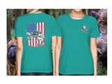 Women's Backwoods Country Life American Flag Boar T-Shirt