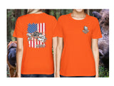 Women's Backwoods Country Life American Flag Boar T-Shirt