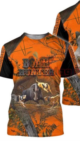 Adult Boar Hunter With Hounds Dry Fit T-Shirt